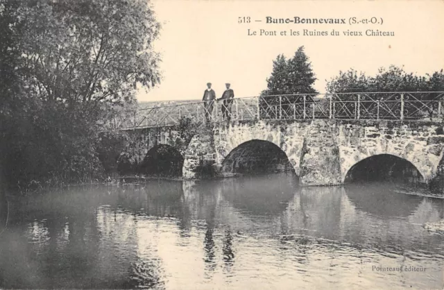 Cpa 91 Buno Bonnevaux Le Pont Et Les Ruines Du Vieux Chateau