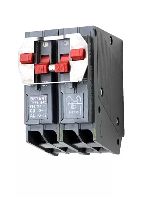 Bryant HBQ220-220 BQ220220 Old style 4-Pole BRD Quad Breaker Gray / Red