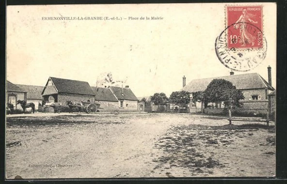 CPA Ermenonville-la-Grande, Place de la Mairie 1908