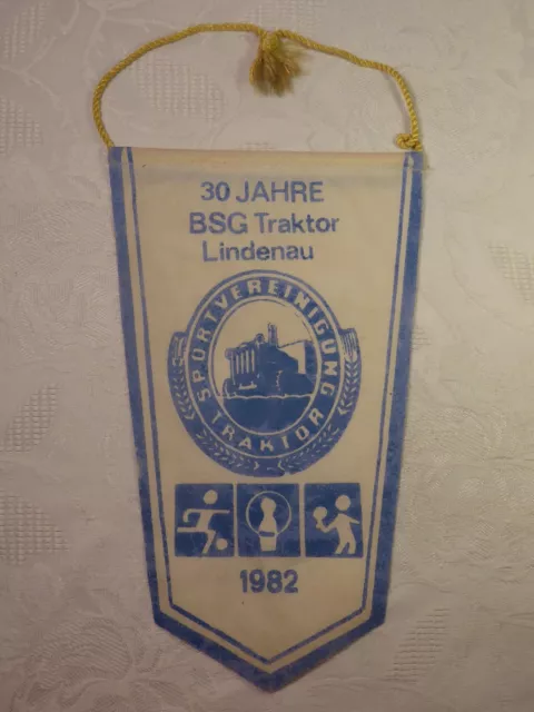 alter Wimpel DDR 30 Jahre BSG Traktor Lindenau 1982