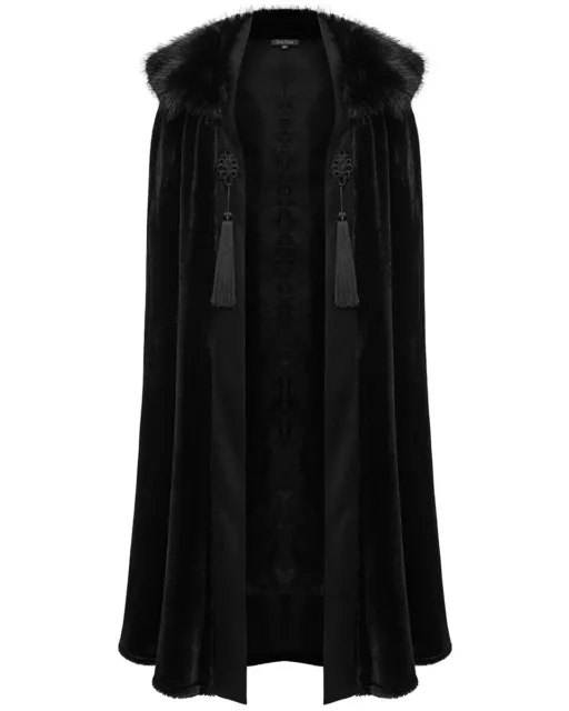 Mantello da uomo lungo gotico aristocratico steampunk nobile e mantello in pelliccia sintetica punk rave