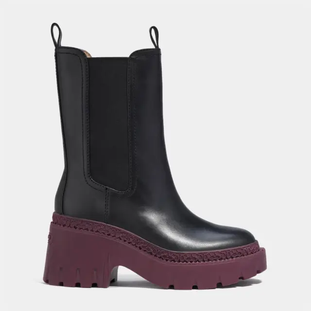 COACH Women's Alexa Leather Heeled Platform Chelsea Boots US 9.5 UK 7.5
