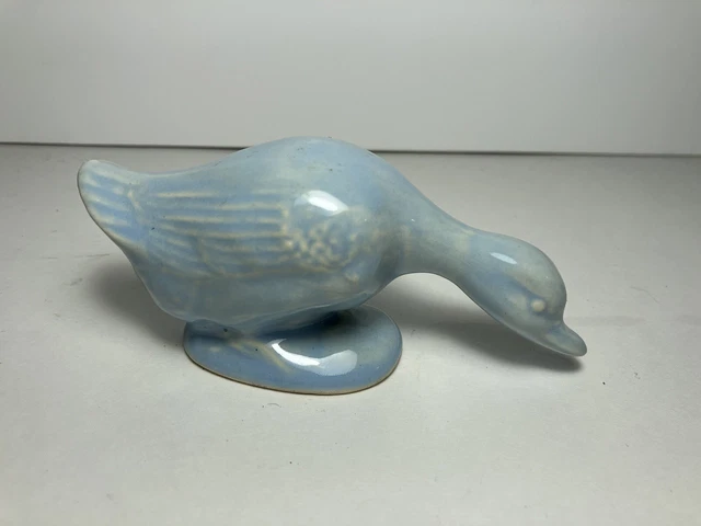 Bauer Pottery??  Miniature Duck Robins Egg Blue Glaze 5”