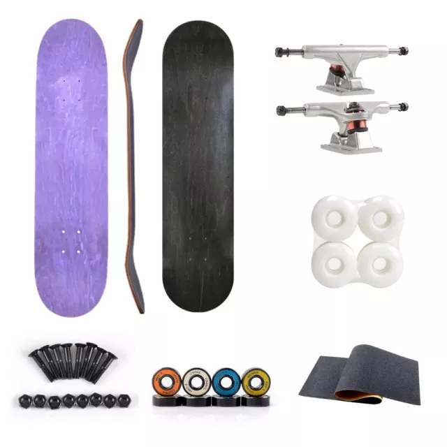 8.25" Blank Pro Skateboard Deck - Complete Kit - 7 Ply Canadian Rock Maple