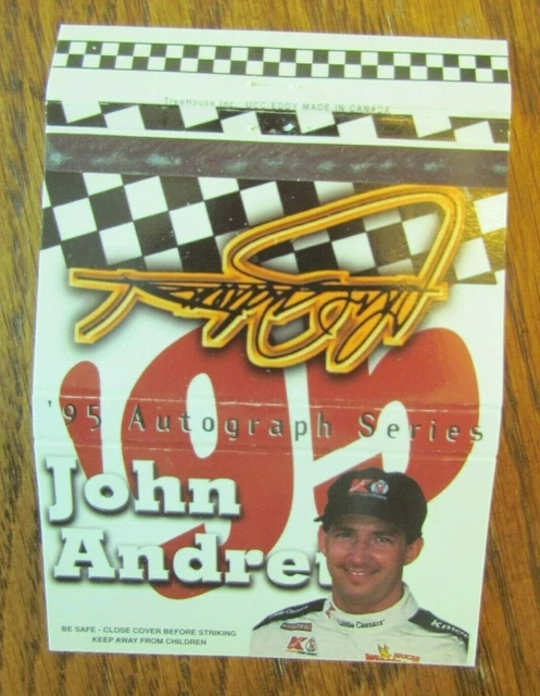 Nascar Racing Car Driver John Andretti Matchbook Cover Empty 1995 Matchcover -D4