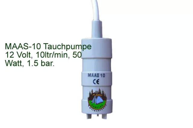 MAAS-10 Tauchpumpe 12 Volt, 10ltr/min, 50 Watt, 1.5 bar.