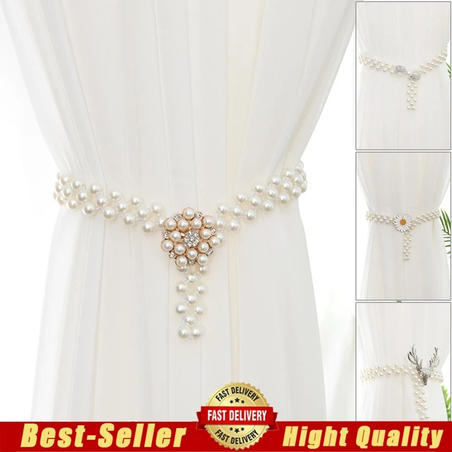 Window Curtain Rope Pearl Tie Backs Tiebacks Holdbacks Living Room Home Decor