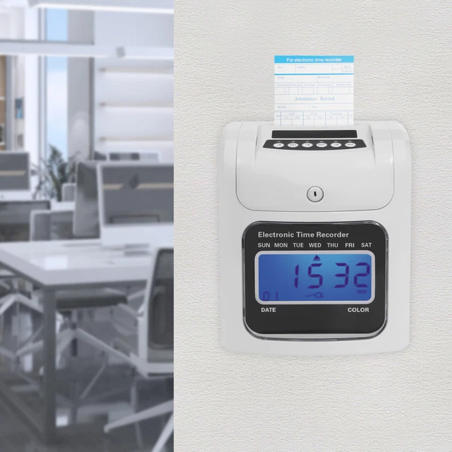 Time Data Machine LCD EMPLOYEE ATTENDANCE Machine Time Clock Office Punch Card Machine ...