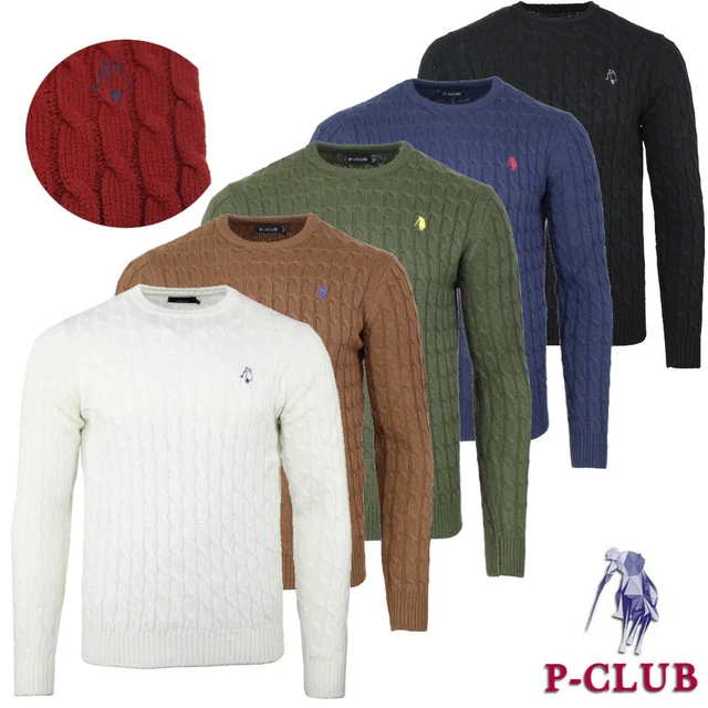 Maglione Maglioncino Uomo Pesante Invernale A Trecce Girocollo Blu S M L XL XXL