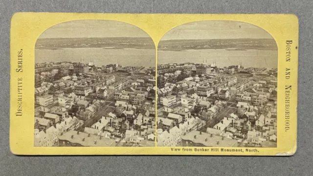 Massachusetts Stereoview Boston View From Bunker Hill North