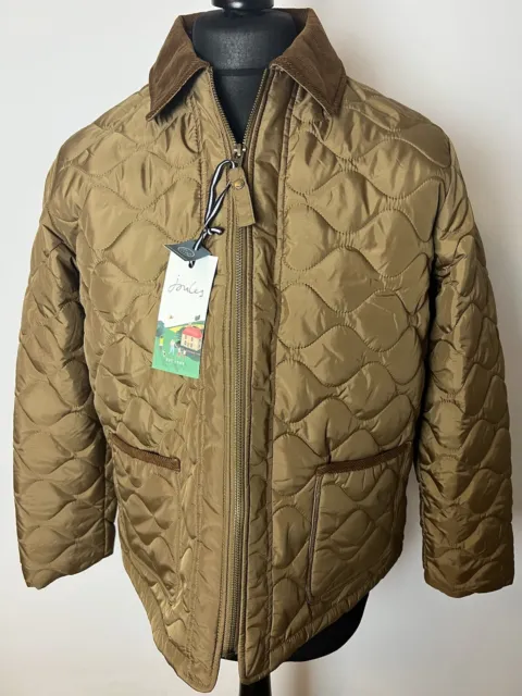 Joules Womens Quilted Jacket size 14 Tan New