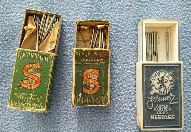 84 Ct Vtg Singer Simanco Sewing Machine Needles Sz 12 (8), Sz 14 (6), Sz16 (70)
