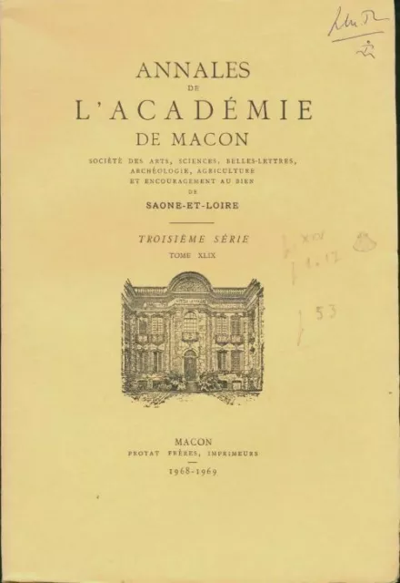 3141842 - Annales de l'académie de Macon 3e série Tome XLIX - Collectif