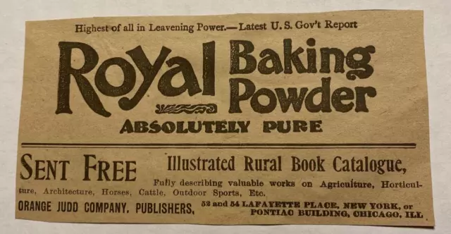 Antique 1895 Advertising Royal Baking Powder Print Ad Household P6f
