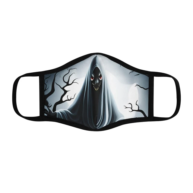 Fitted Spooky Ghost Polyester Face Mask