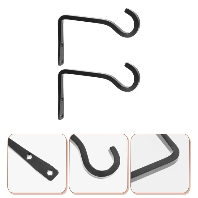 2 Pcs Iron Wall Flower Hook Wall Hanging Hook Home Décor Bird Feeder