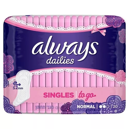 Always Dailies Normal To Go 20 Panty Liners