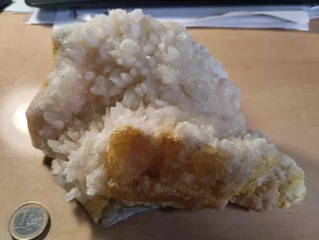 Minerali: Celestina Su Zolfo Con Calcite, Miniera La Grasta (CL)