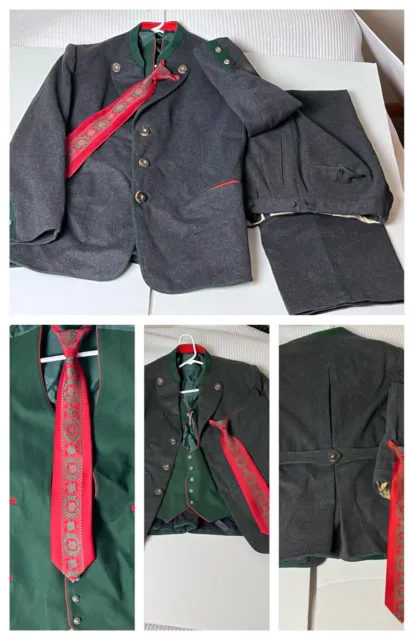 Genuine 4 Pc Outfit Austrian/German Wool Jacket Pants Vest & Tie KNAGGE & PEITZ