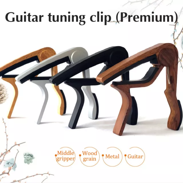 Guitar Tuning Clip, Guitar Accessories, Wood Grain Middle Grip