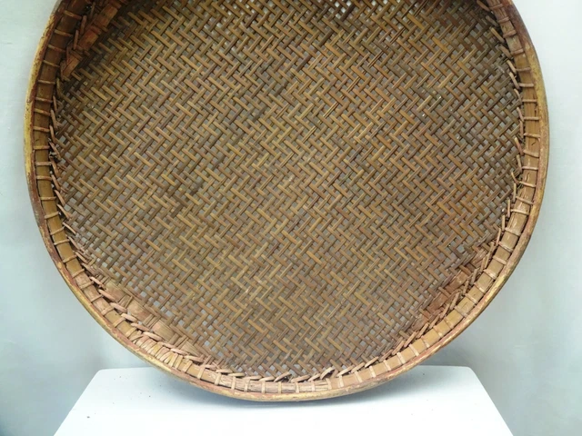 Antique Burmese Cane Sieve Farmhouse Kitchen Utensil Grain Sifter Collectibles " 4