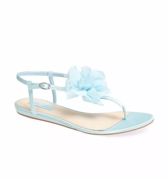 Blue by Betsey Johnson  blue satin iris sandals Women's size 10 m