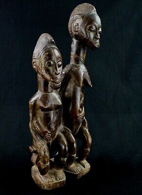 Art Africain Tribal - Ancien Couple Asie Usu Baoulé Baule Quality Item - 54 Cms
