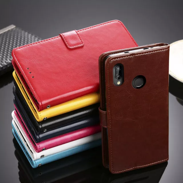 For Samsung Galaxy- Luxury Leather Book Flip Case Holder Stand Wallet Cover Skin