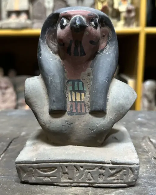 UNIQUE ANCIENT EGYPTIAN ANTIQUITIES Statue Bust Of God Horus Falcon Pharaonic BC