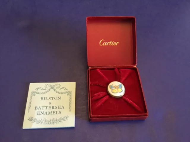 Cartier Bilston And Battersea Butterfly Enamel Trinket Box