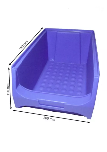 10x Sichtlagerboxen Gr.4 blau Stapelbox Schraubenbox 350x200x150 mm Boxen STABIL 2
