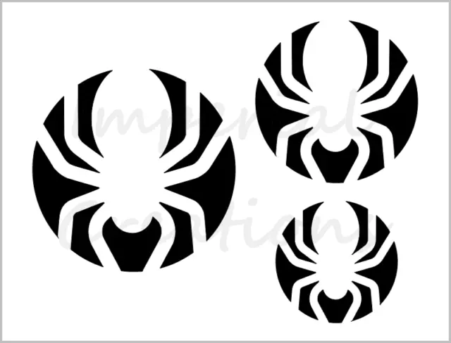 Plantilla de silueta de araña 3 tamaños galleta de Halloween 8,5""x11"" hoja reutilizable S796