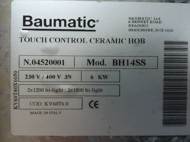 60cm Electric Ceramic Hob 6kw 3