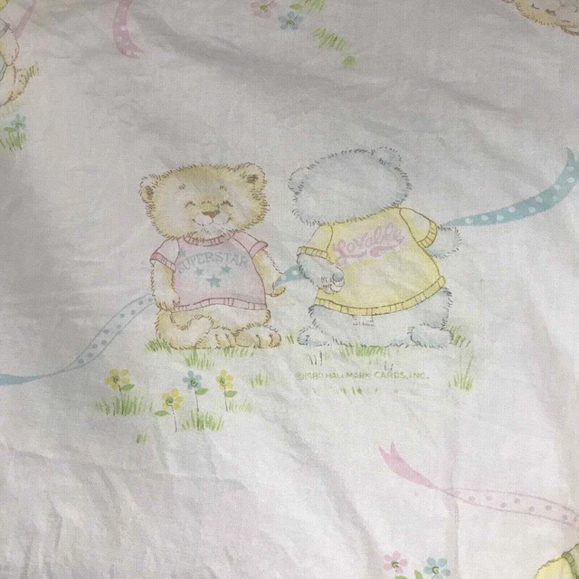 Vintage 1980s Hallmark Shirt Tales animals critters crib sheet fabric craft sew
