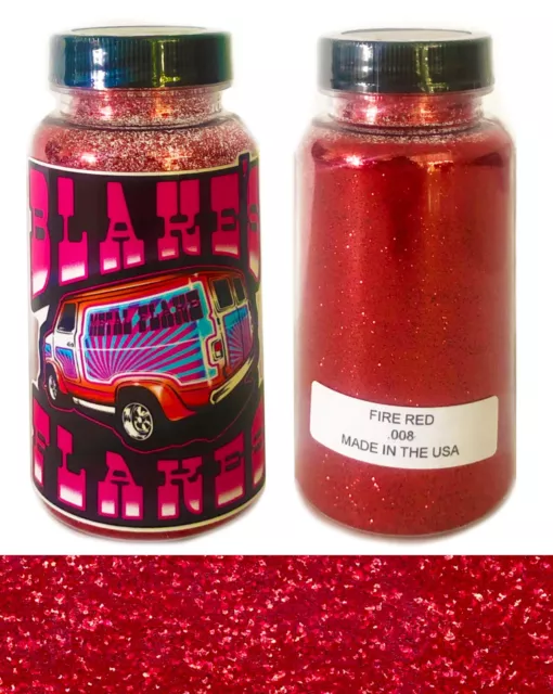 Blakes Metal Flake .008 Fire Red Bright Hot Rod custom automotive 2oz jar