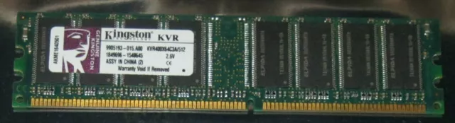 512MB KINGSTON DDR1 400MHz DDR1 RAM 400MHz PC3200 DIMM 184-pol. KVR400X64C3A/512