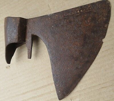Antique Hatchet Axe  Hammer Forged Iron Uncommon Size Shape Scrapped Decor India