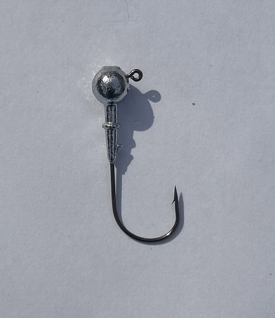 20 Pack 1/4oz Round Head Fishing Jigs With Mustad BLN 32746 Hooks - Choose Your Hook Size (#2 To 4/0) 6 thumbnail image