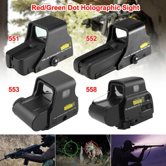 Red/Green Dot Holographic Sight 551/552/553/558 Tactical Airsoft Scope Sight DE