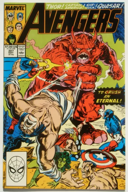 Avengers #307 (Sept. 89') NM (9.4) vs Lava Beast/ Black Panther & Namor/ Byrne