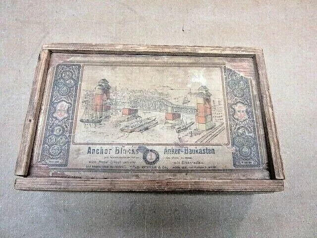 AD Richter & Co,Germany Anchor Blocks Toy Lithgraphed Box 1900