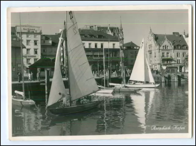 XX14186/ Rorschach Hafen Segelboote Foto AK 1950 Schweiz St. Gallen