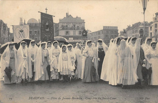 Cpa 60 Beauvais Fetes De Jeanne Hachette Confrerie Sacre Coeur