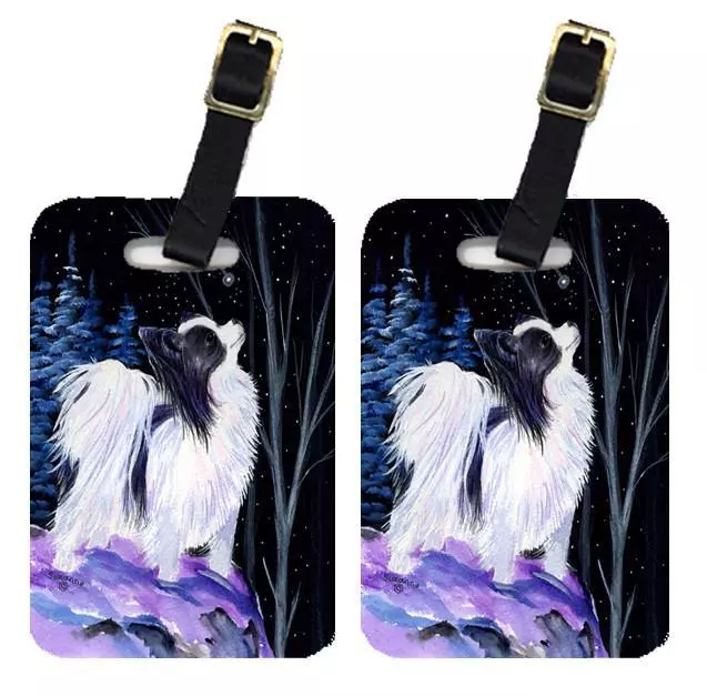 Starry Night Papillon Luggage Tag Set of 2 SS8383BT-S