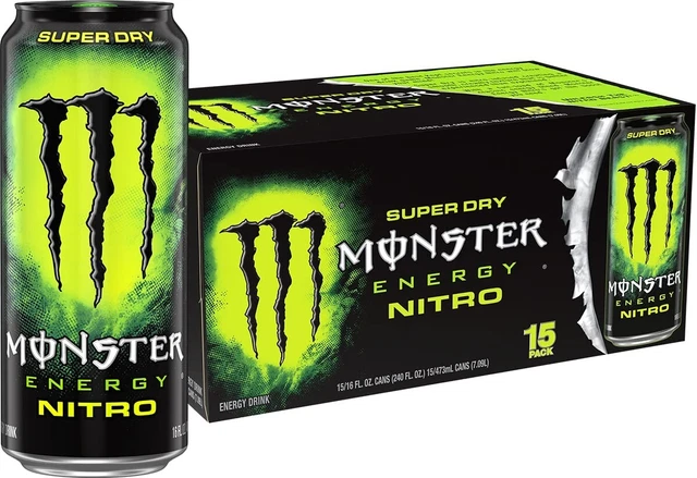 Monster Energy Nitro Super Dry, Maximum Strength, Energy Drink, 16 Fl oz, 15 PK
