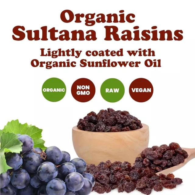 Organic Sultana Raisins — Non-GMO, Unsweetened, Unsulfured,No Sugar Added 3