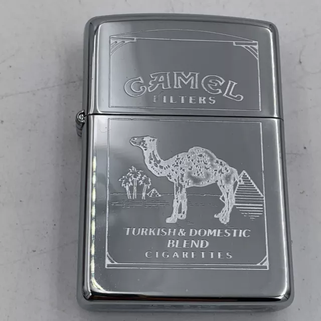 VTG New Sticker  Sealed Zippo Cigarette Lighter Camel Engraved Advertising Rare