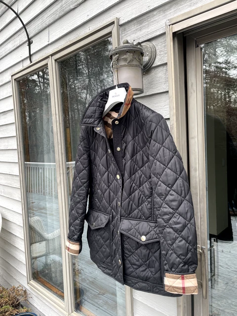 New Burberry Westbridge Quilted Jacket Coat  S Black