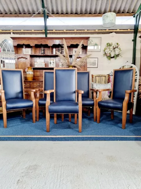 Oak Dining Table With Six Solid Oak Carver Chairs 3