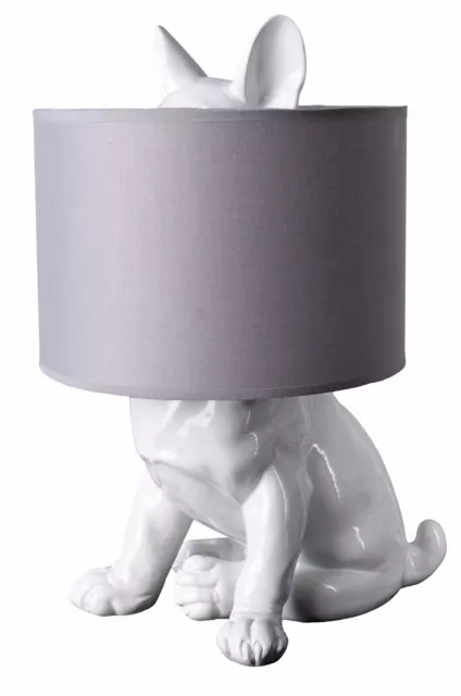 Lámpara lámpara lámpara para perro lámpara de mesa bulldog casa de campo blanca lámpara decorativa lámpara de mesita de noche